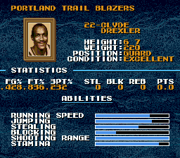 Tecmo Super NBA Basketball screenshot 4 for Sega Mega Drive